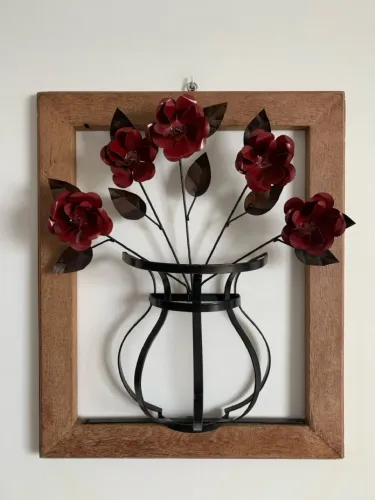 Quadro Decorativo de Flores em Metal