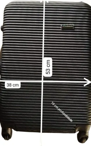 Mala de Viagem 53cm 17kg - Preta - Nova