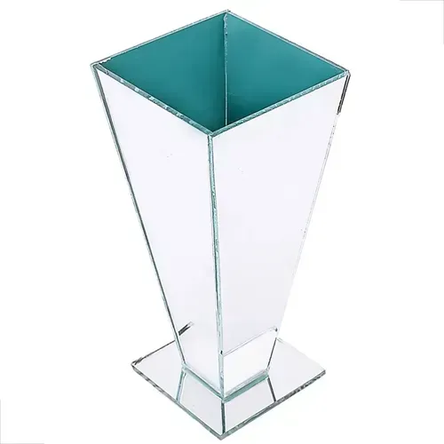 6 Vasos De Vidro Solitário Espelhado Para Centro De Mesa