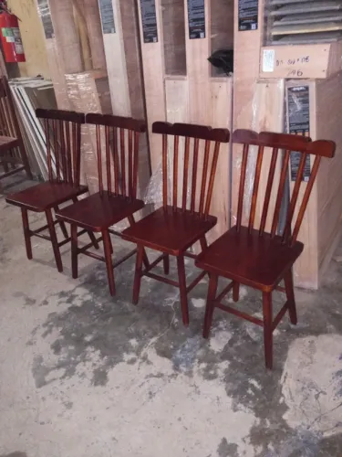 Cadeira de jantar estilo country de madeira maciça