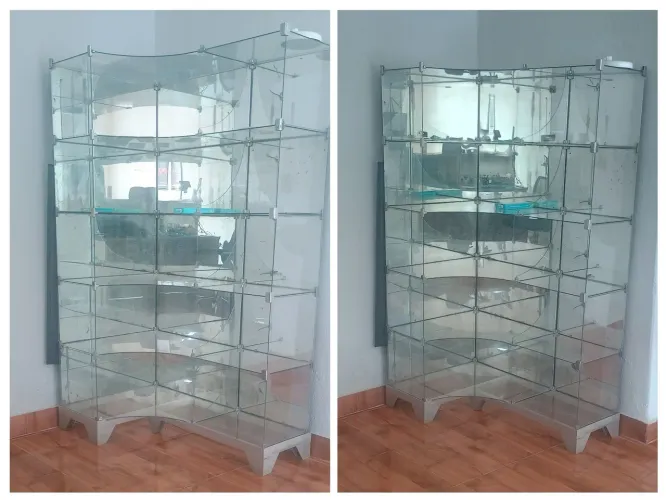 Vitrine para loja em L