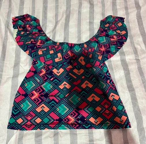 Blusa Off Shoulder Estampada NOVA