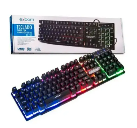 Teclado exbom bk152c gamer com iluminação led 