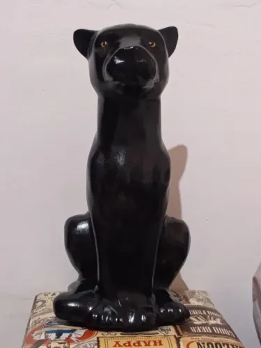 Escultura Pantera Negra em Gesso 