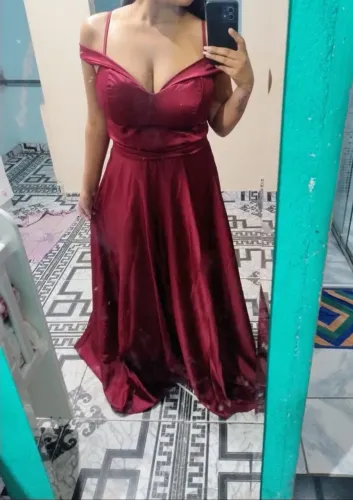 Vestido de madrinha marsala