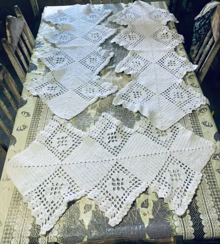 Kit com 4 peças de crochê para cozinha