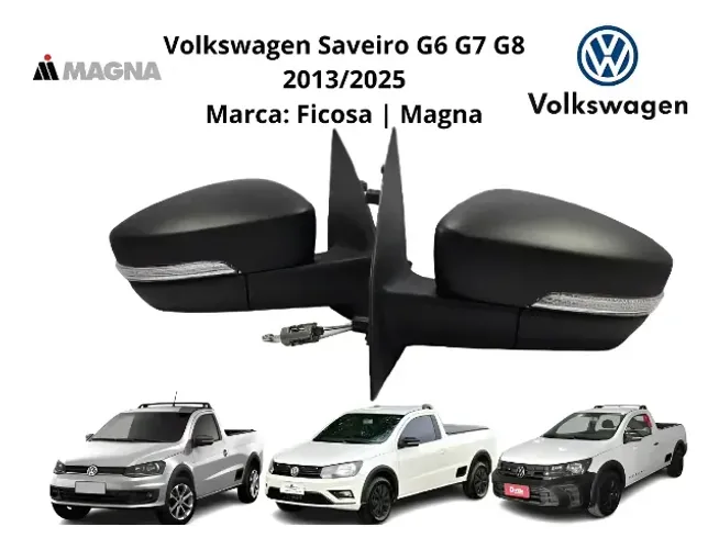 Par Retrovisor Volkswagen Saveiro Manual Com Pisca G6 G7 G8 (Usado)