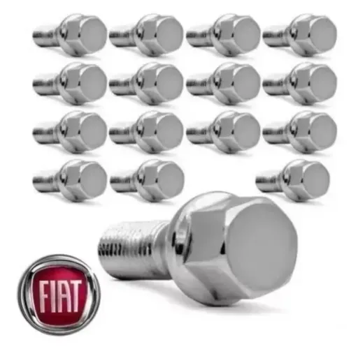 Jogo PARAFUSO FIAT 16 UN Cromados para rodas ESPORTIVAS
