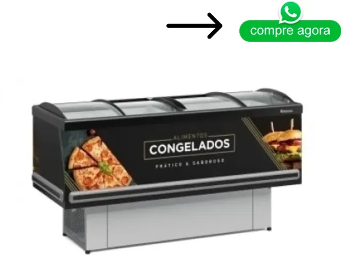 Ilha de Congelados Gelopar 2M Vidro Curvo Preta