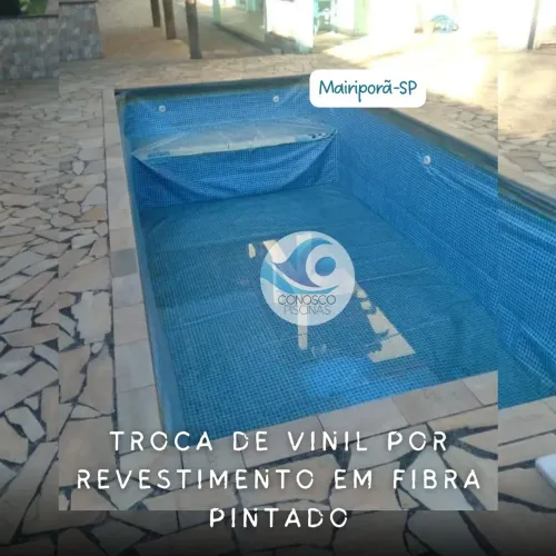 Reforma em piscinas de fibra, vinil, alvenaria é Conosco Piscinas ?