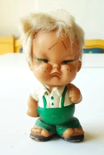 Brinquedo Vintage - Bonequinho Emborrachado (11 cm) - Anos 70
