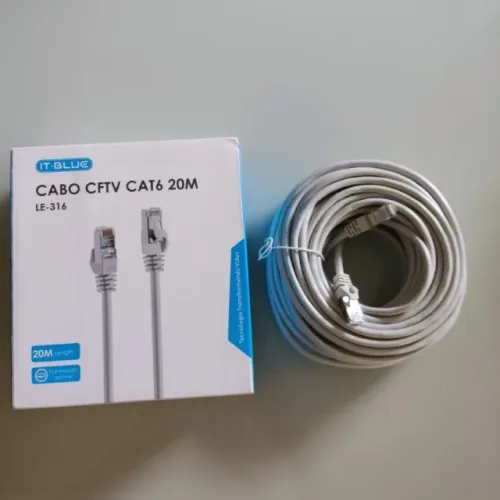 (Novo) Cabo de Rede internet 20 Metros Cat6 Rj45 1000mb