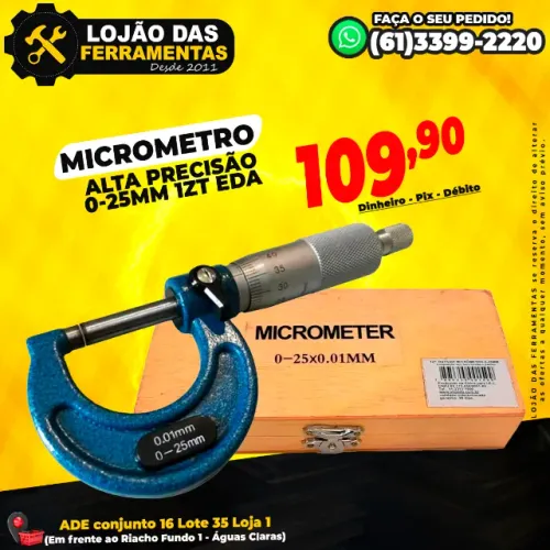 Micrometro 0-25mm 1zt Eda