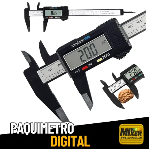 Paquímetro Digital Eletrônico 150mm Fibra Carbono LCD - Carbon Fiber