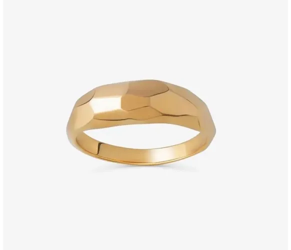 anel bombée em prata 925 com banho de ouro amarelo 18k tam 15 monte carlo