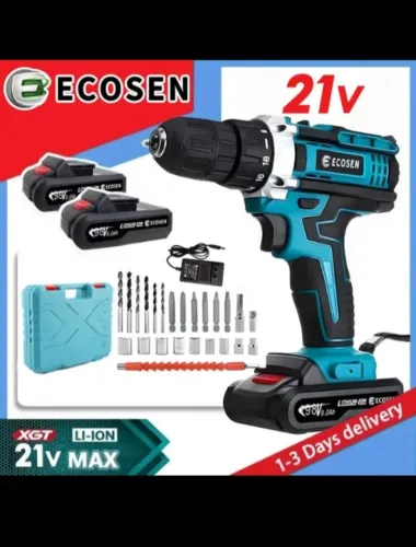 Furadeira/Parafusadeira Ecosen 21V com acessórios!