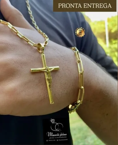 CORRENTES MASCULINAS BANHADAS A OURO 18K