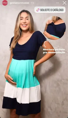 Vestido para amamentação com design moderno
