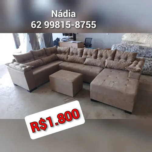 Sofá de Canto com Puff - Conforto e Estilo