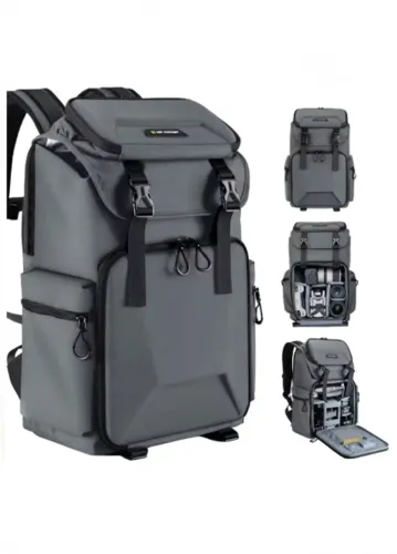 Mochila K&F Concept 25L e 16" na cor Cinza, ótima para levar equipamentos e câmeras