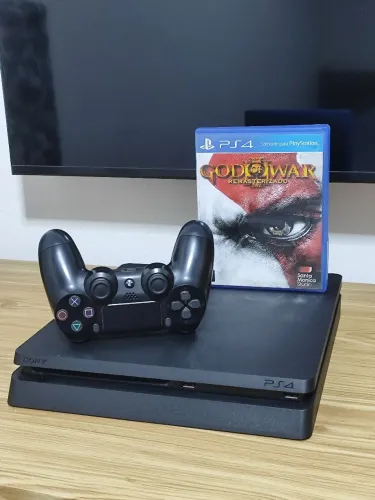 Playstation 4 Slim + Controle e Jogo  - Envio Disponível 