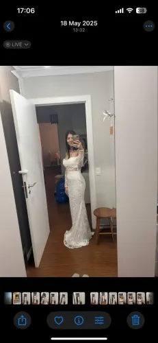 Vestido de noiva Secreto Closet - novo - estilo sereia com manga - branco