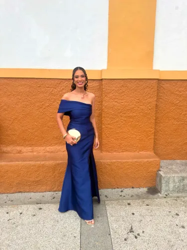 Vestido festa azul marinho