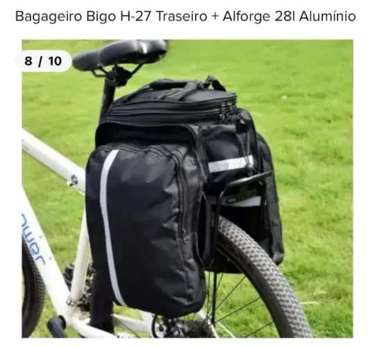 BAGAGEIRO TRAZEIRO ALUMINIO + ALFORGE 28L