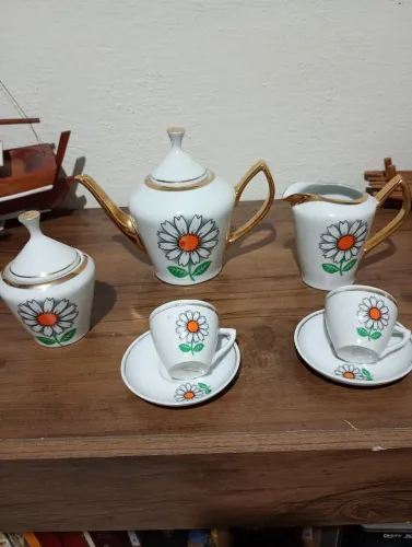 Jogo chá e cafezinho porcelana Pozzani