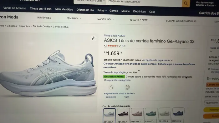 Tênis kayano 33 novo 
