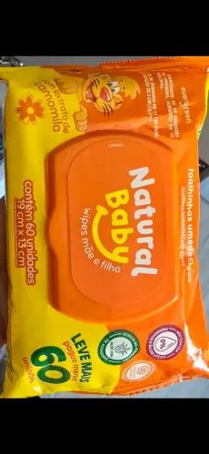 Lenco umedecido Natural Baby - 60 unidades