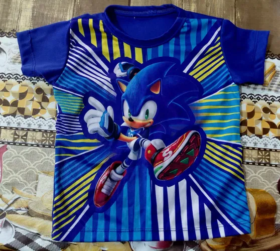 Kit Sonic 4 anos Conjunto, Camiseta, Tênis e Croc