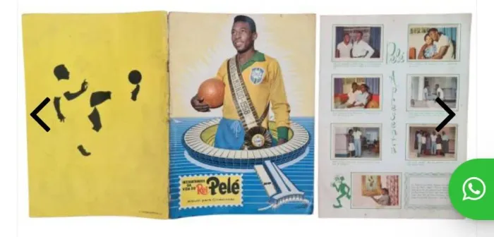 Álbum de Figurinhas Instantâneos da Vida do Rei Pelé incompleto