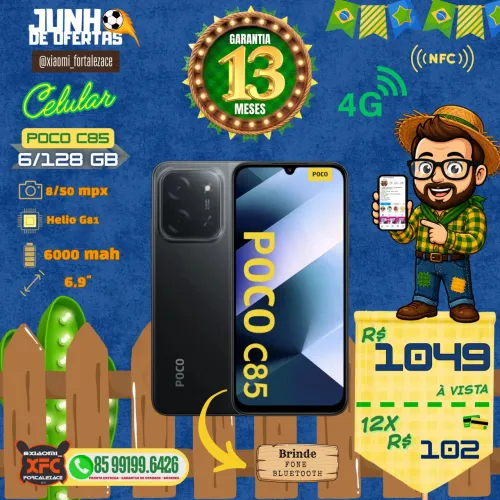 POCO C85 NFC novos lacrados originais e garantia de 13 meses pronta entrega 