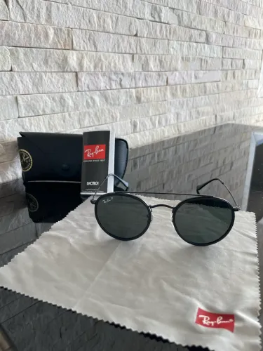 óculos de sol ray-ban round double bridge