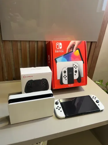 Switch Oled Desbloqueado 256Gb + Controle com garantia - Em até 18x