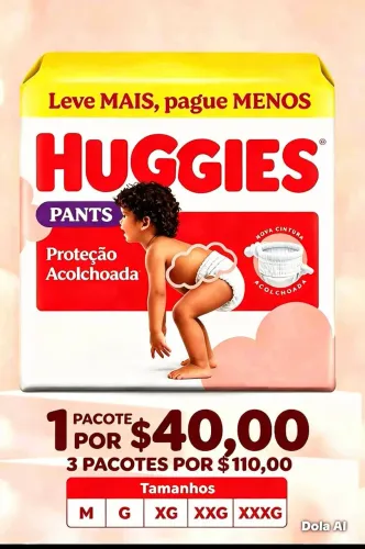 Fraldas descartáveis huggies