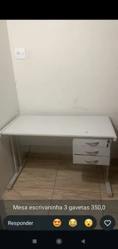 Mesa escrivaninha 3 gavetas com chave