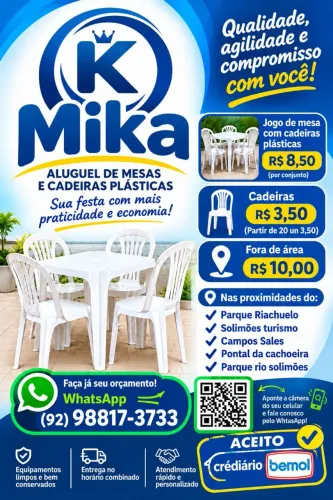 Aluguel de jogo de mesas com cadeiras