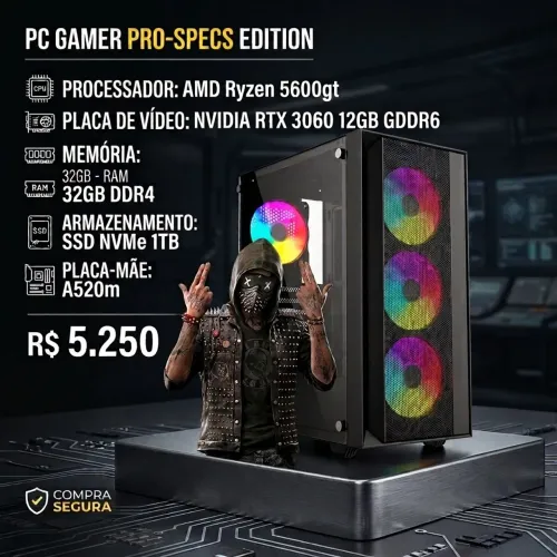 Pc Gamer Rtx 3060 12deram Amd Ryzen 5600gt 32 Gb Ram Ssd 1tb