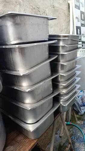 Panela industrial e cubas de inox
