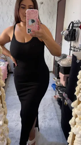 Vestido canelado preto 