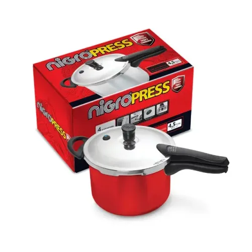 Panela de Pressão 4,5 L Nigro Press Fechamento Externo em Alumínio com 4 Sistemas de Seg.