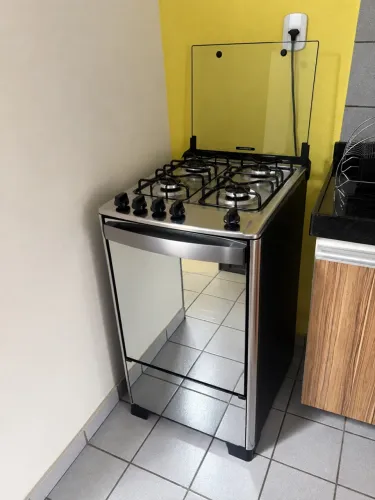 Fogão 4 Bocas Espelhado com Mesa Inox Dako Magister Inox Style Bivolt