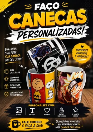 Canecas de porcelana personalizadas
