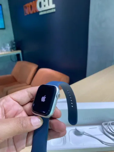Apple Watch Séries 9 45mm GPS 90% Prata Seminovo Garantia Loja Física