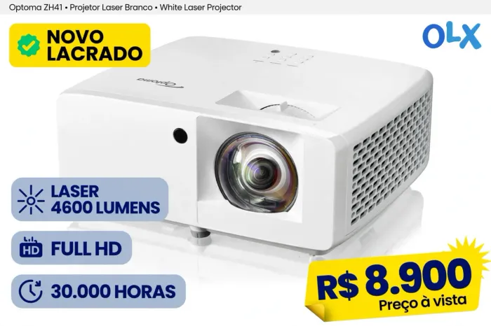Projetor Laser Optoma ZH41 4600 Lumens Full HD - Novo Lacrado - 30.000h