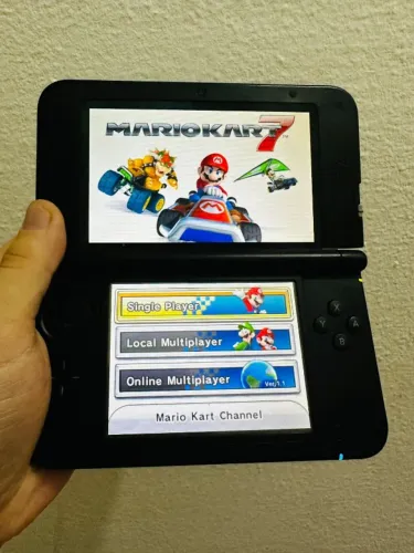 Nintendo 3DS XL Preto Destravado 64gb + 4 Cartuchos + Jogos Digitais + Manual + Carregador