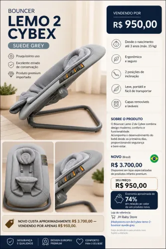 Cadeira bouncer para bebê