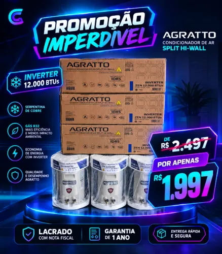 Ar Condicionado Inverter Agratto 12.000 Btus - Lacrado com NF e Garantia